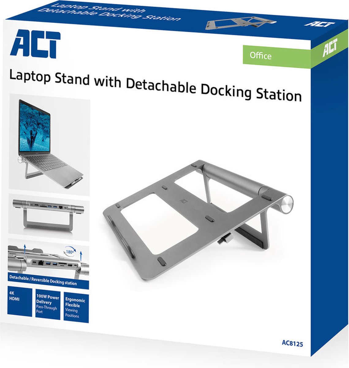 Act AC8125 laptopstandaard met docking