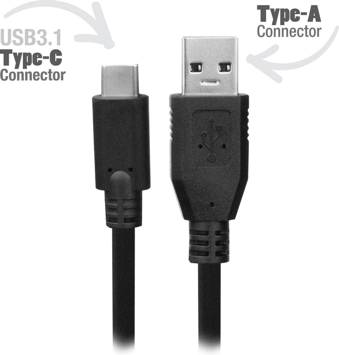 Ewent EW9901 USB-kabel 1 m 3.2 Gen 1 (3.1 Gen 1) USB A USB C Zwart
