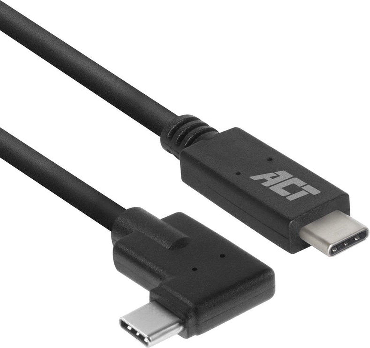 ACT AC7406 USB-C Kabel - 3.2 Gen1 - USB-C male Recht - USB-C male Haaks - 5Gbps - Zwart