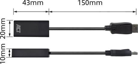 ACT DisplayPort naar HDMI adapter – 4K Ultra HD 30Hz – 1080P Full HD 60 Hz – Verguld - AC7555