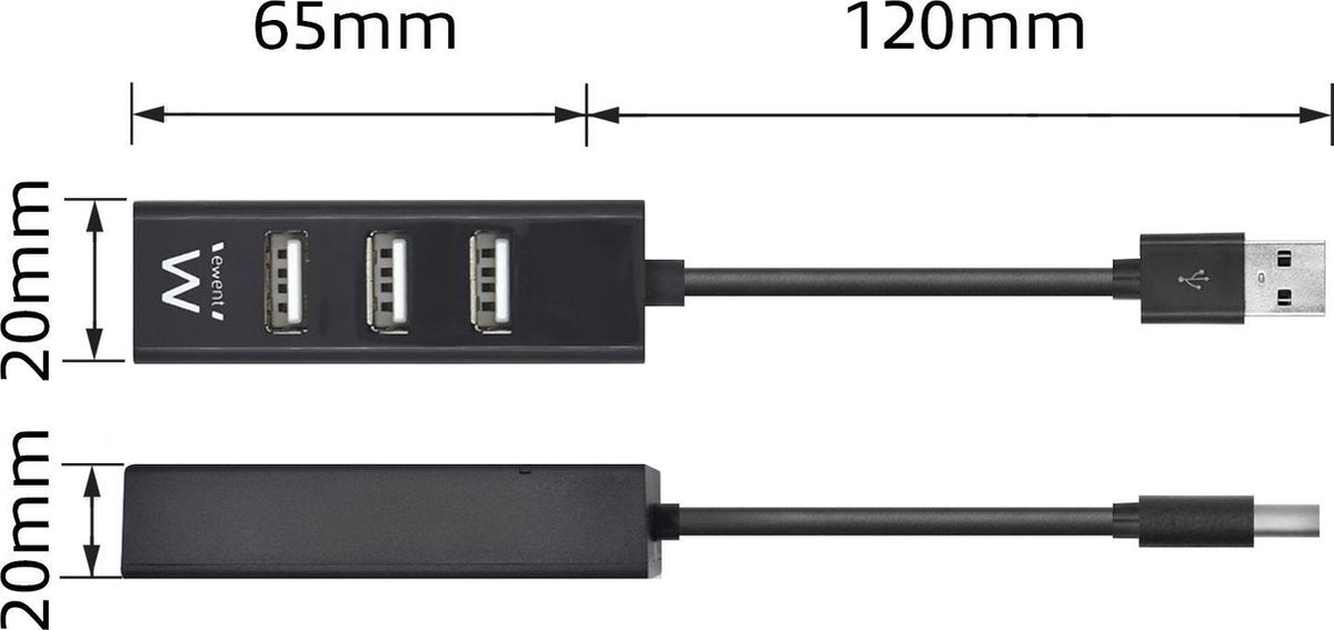 Ewent EW1123 Mini 4-poorts USB 2.0 Hub