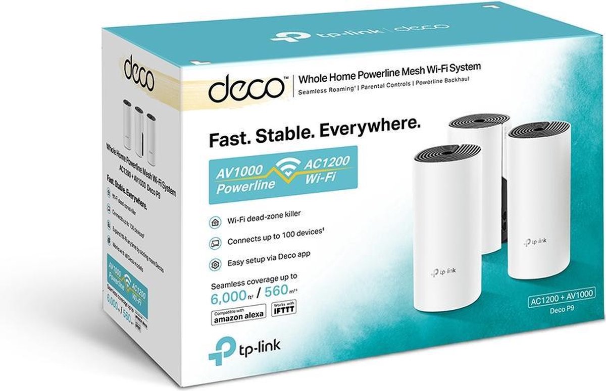 TP-LINK Deco P9 (3-pack) Dual-band (2.4 GHz / 5 GHz) Wi-Fi 5 (802.11ac) Wit