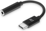 ACT USB-C Jack Audio Adapter - 3.5mm - DAC - Hi-Res Audio - Zwart AC7380