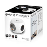 Ewent EW3939 Stekkerdoos Met 3 usb-A Poorten 1.5m wit