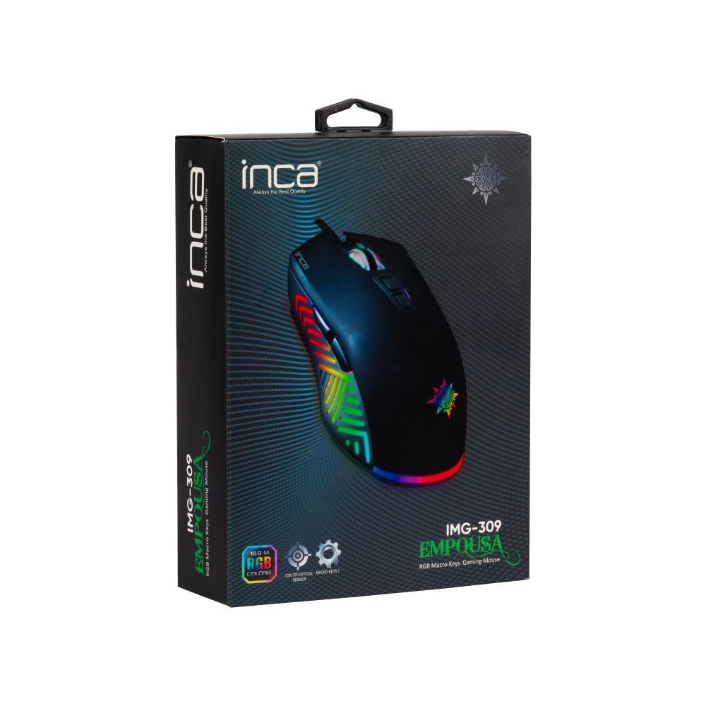 INCA Gaming Muis IMG-309 7200 DPI, RGB, 7 Knoppen, USB, SW retail