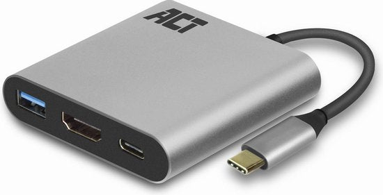 ACT AC7022 USB C Hub 3 in 1 met aluminium behuizing – 4K HDMI – USB 3.0 – USB Type C