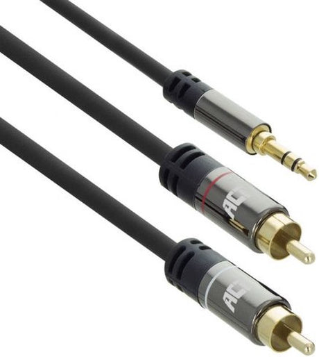 ACT AC3607 High Quality Audiokabel | 1x 3,5mm Stereo Jack Male - 2x Tulp Male - 5 meter