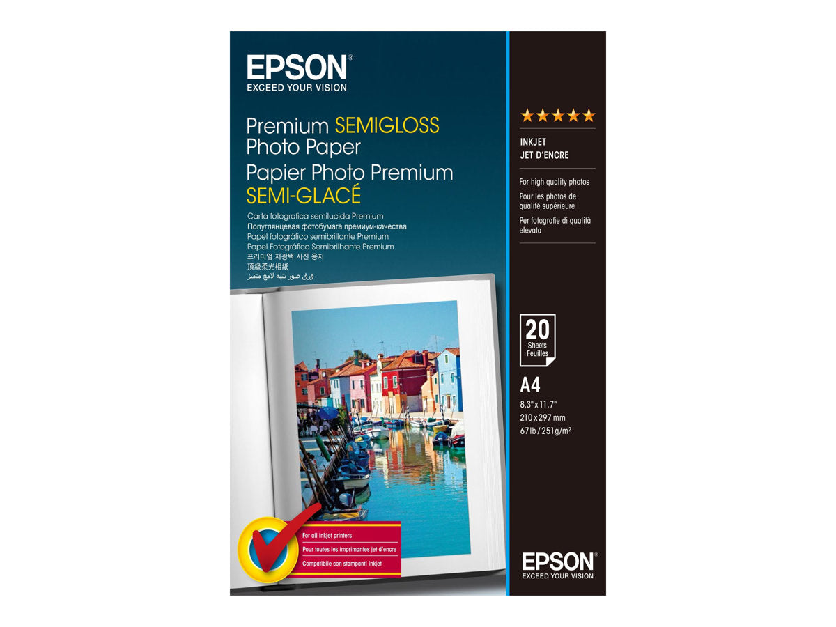 EPSON Premium semi gloss photo papier inktjet 251g/m2 A4 20 sheets 1-pack