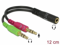 connector Adapter Delock 3,5mm 4pin -> 2x 3,5mm Bu/­St