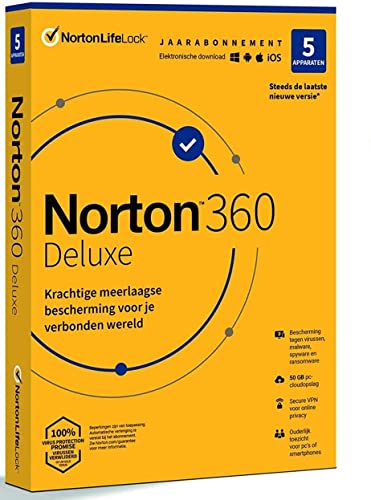 Norton 360 Deluxe 5-Devices + 50 GB Cloudstorage 1 year