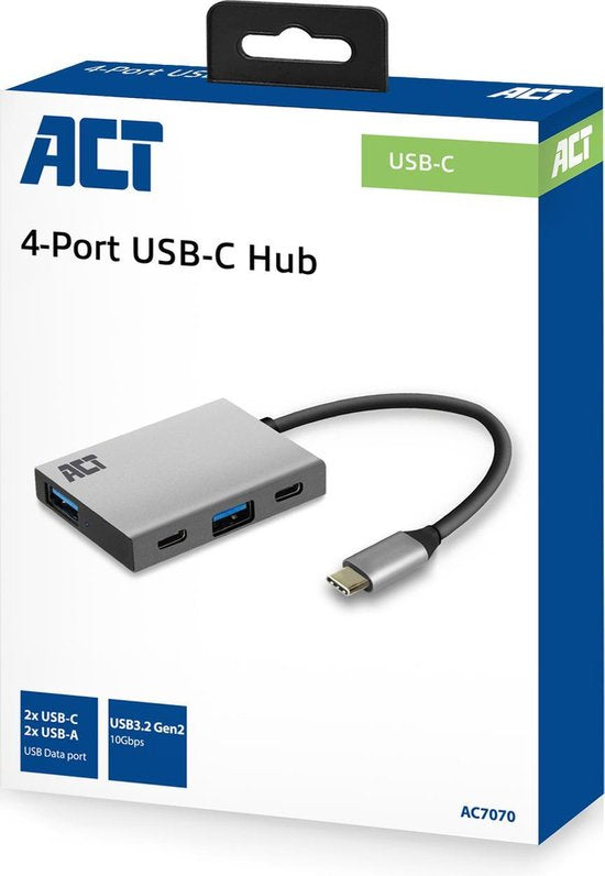ACT AC7070 USB-C 3.2 Gen2 to 2x USB-C & 2x USB-A Hub