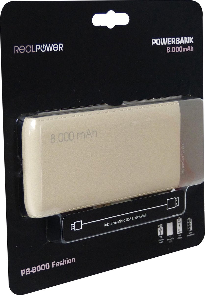 RealPower PB-8000 Powerbank LiPo 8000 mAh