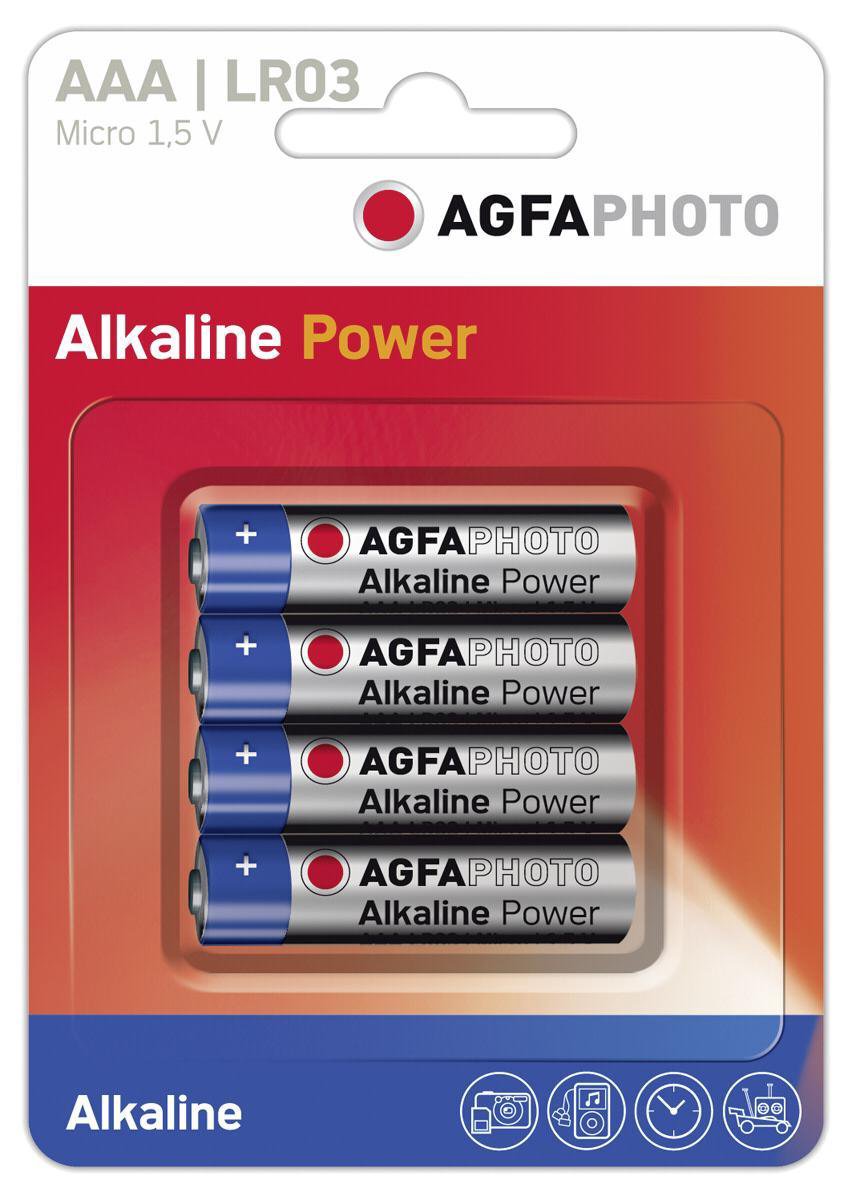 AgfaPhoto batterij Alkaline Power -AAA LR03 Micro 4St.