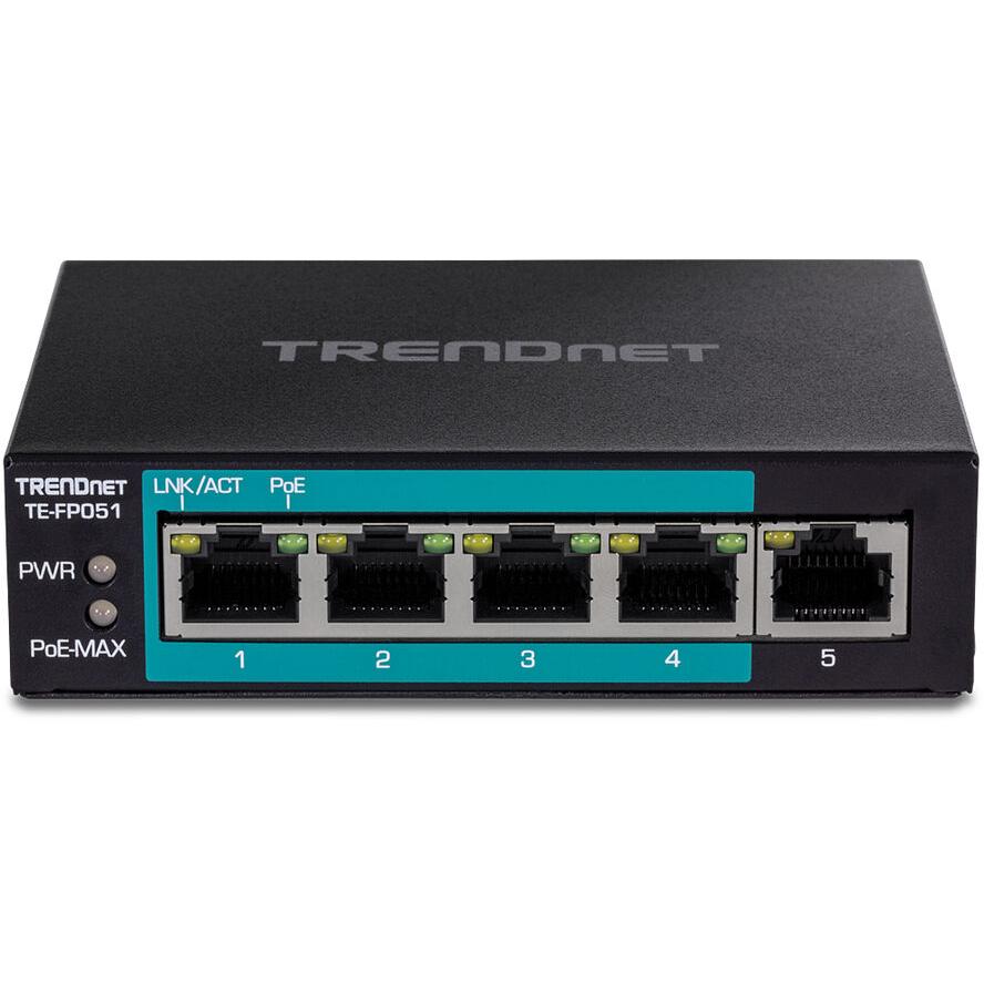 TRENDnet 5-Port Fast Ethernet Long Range PoE+ Switch