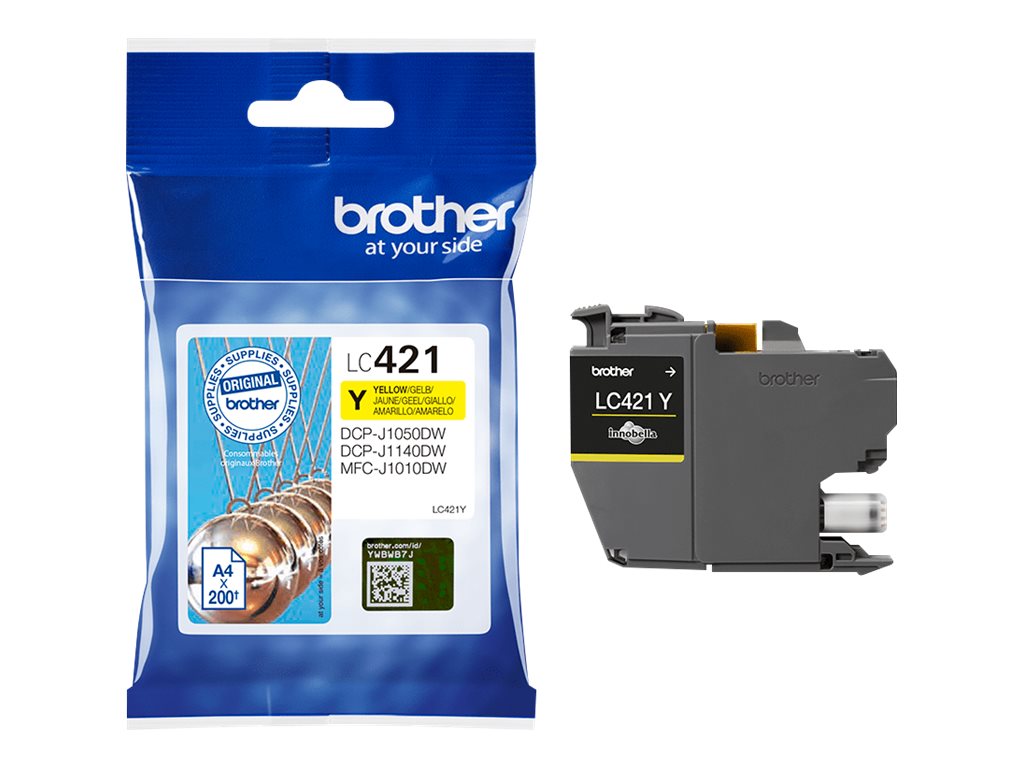 BROTHER 200-page standard capacity Yellow ink cartridge LC-421 Y