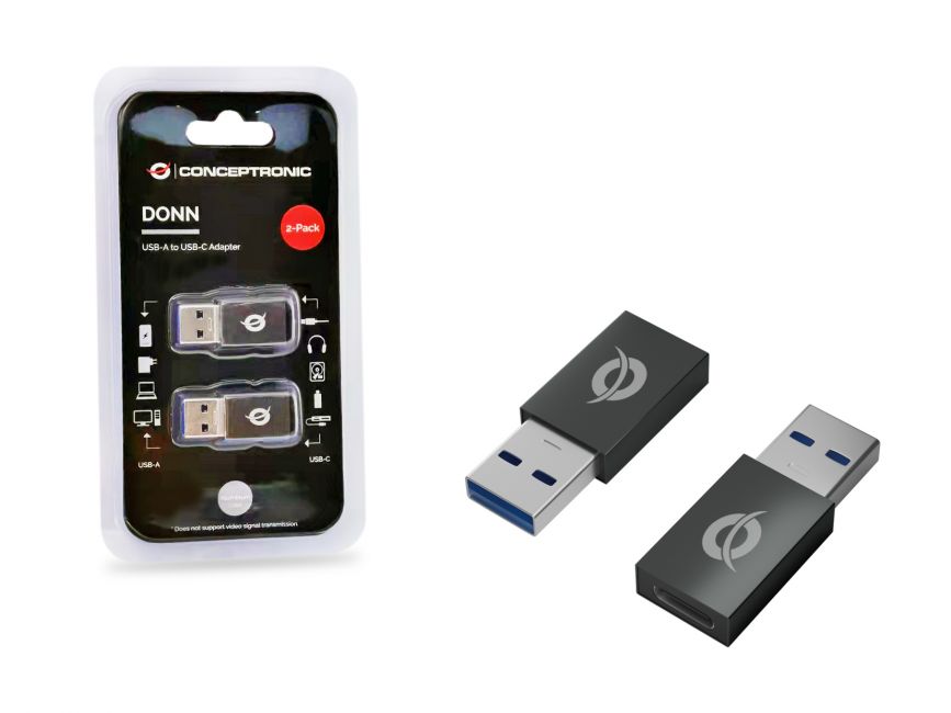 CONCEPTRONIC Adapter USB3.0-> USB-C 2er-Pack zwart
