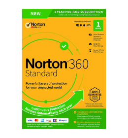 Norton 360 Standard 1-Device + 10 GB Cloudstorage 1 year