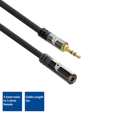 ACT AC3615 2 meter High Quality audio verlengkabel 3,5 mm stereo jack male - female