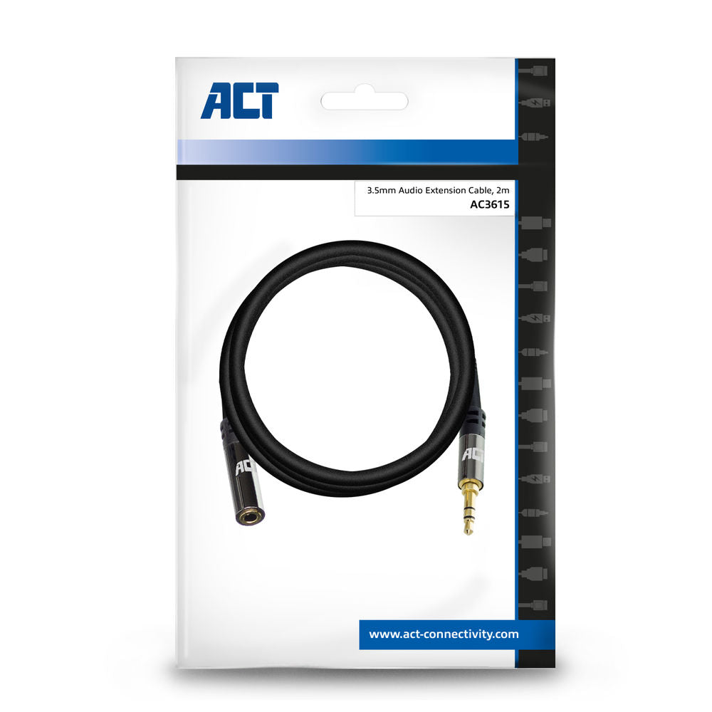 ACT AC3615 2 meter High Quality audio verlengkabel 3,5 mm stereo jack male - female