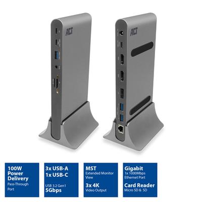 Act AC7047 USB-C MST 2XHDMI/DP/LAN/USB/PD