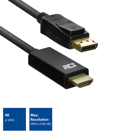 Act AC7550 DISPLAYPORT M - HDMI M, 1.8M