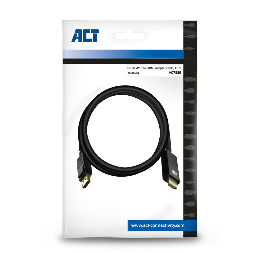 Act AC7550 DISPLAYPORT M - HDMI M, 1.8M