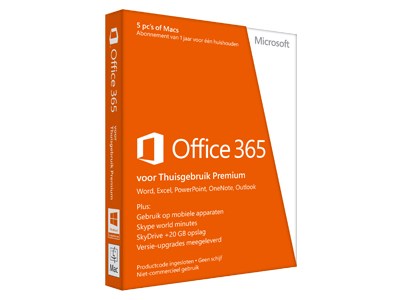 Microsoft Office 365 Family 1 License Eurozone Medialess 6-PC/MAC 1 jaar