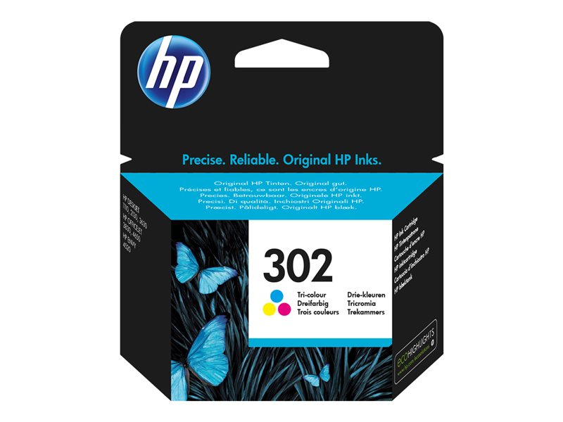 HP 302 Original Ink Cartridge - Cyan, Magenta, Yellow - Inkjet - 1 / Pack