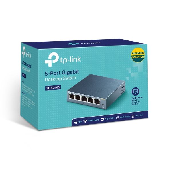 Switch TP-Link 5x GE TL-SG105 Metall Behuizing