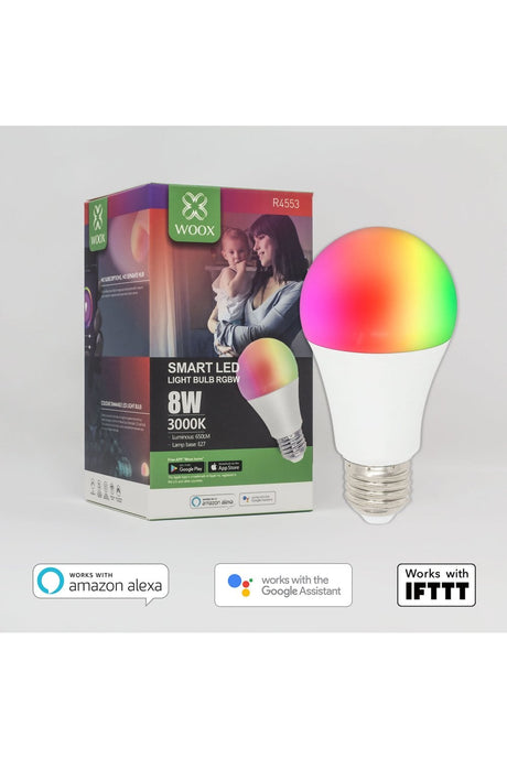 WOOX R4553 Smart RGB LED lamp [WiFi, E27, 7W, 600 LM, warm wit, Powered by TUYA]